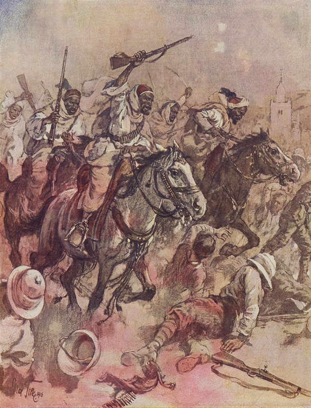 Warriors of the Sheikh of Senussi Driving the British Out of Matruh, East of Sollum, Egypt by German School