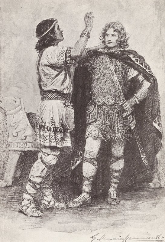 Illustration for The Story of Hereward, The Champion of England by Gertrude E. Demain (after) Hammond