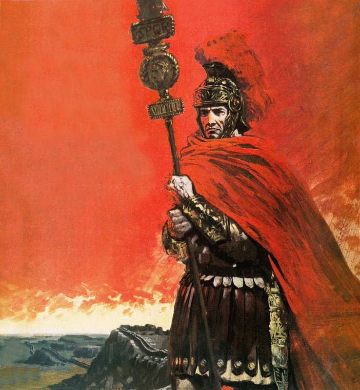 Roman Legionary in Front of Hadrian