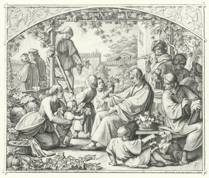 Martin Luther with his family and some of his contemporaries enjoying the summer by Gustav Ferdinand Leopold Konig