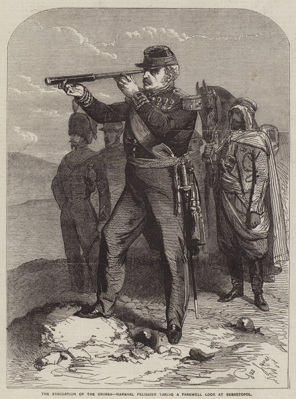 The Evacuation of the Crimea, Marshal Pelissier taking a Farewell Look at Sebastopol by Gustave Janet