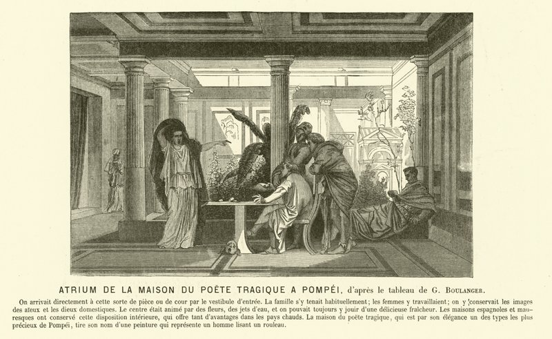Atrium of the ancient Roman House of the Tragic Poet, Pompeii by Gustave Clarence Rodolphe Boulanger