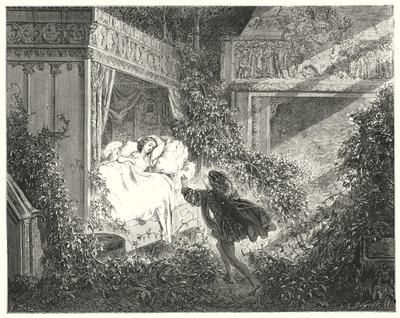 Sleeping Beauty (engraving) by Gustave Dore