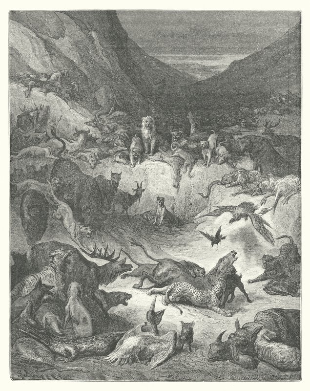 The Fables of La Fontaine: The Animals Sick of the Plague by Gustave Dore