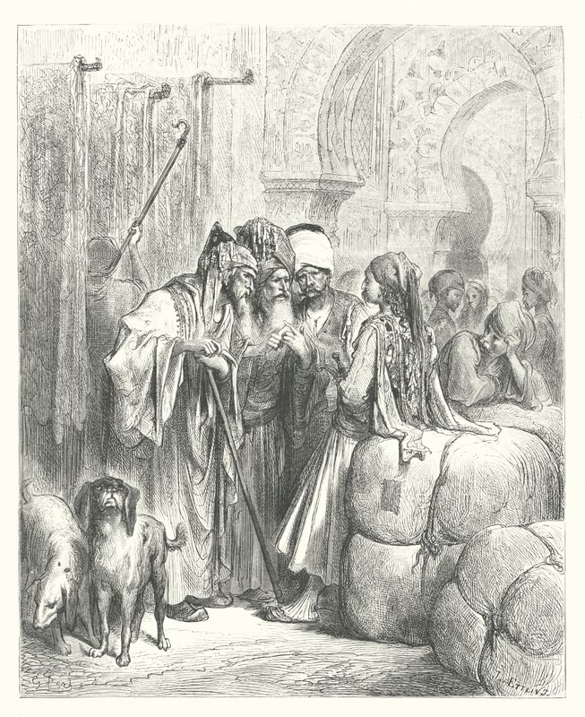 The Fables of La Fontaine: The Bashaw and the Merchant by Gustave Dore