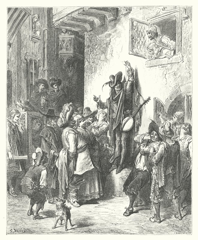 The Fables of La Fontaine: The Madman who Sold Wisdom by Gustave Dore
