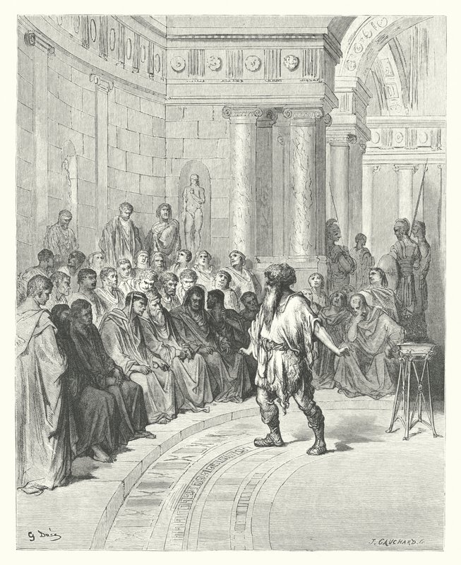 The Fables of La Fontaine: The Peasant of the Danube by Gustave Dore
