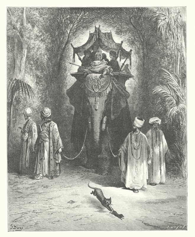 The Fables of La Fontaine: The Rat and the Elephant by Gustave Dore