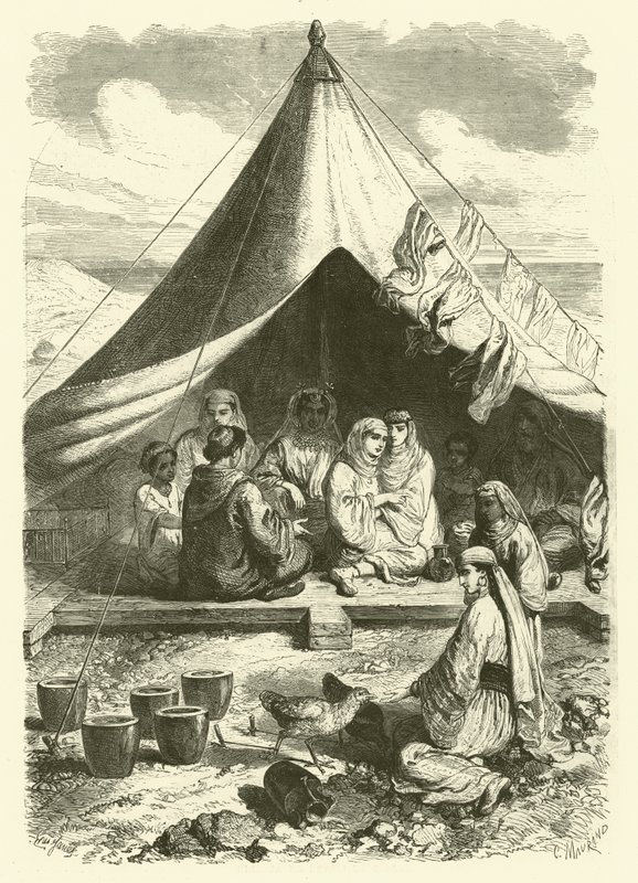 Moroccan Jews in Gibraltar, Having Fled Massacres in Tetouan (engraving) by Gustave Janet