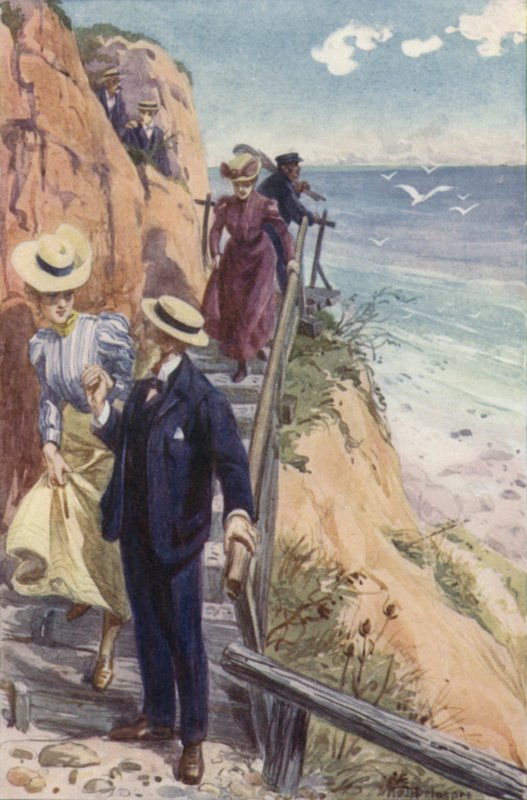 Jean, with Beating Heart, Offered His Hand to Help Her Down by H. Delaspre