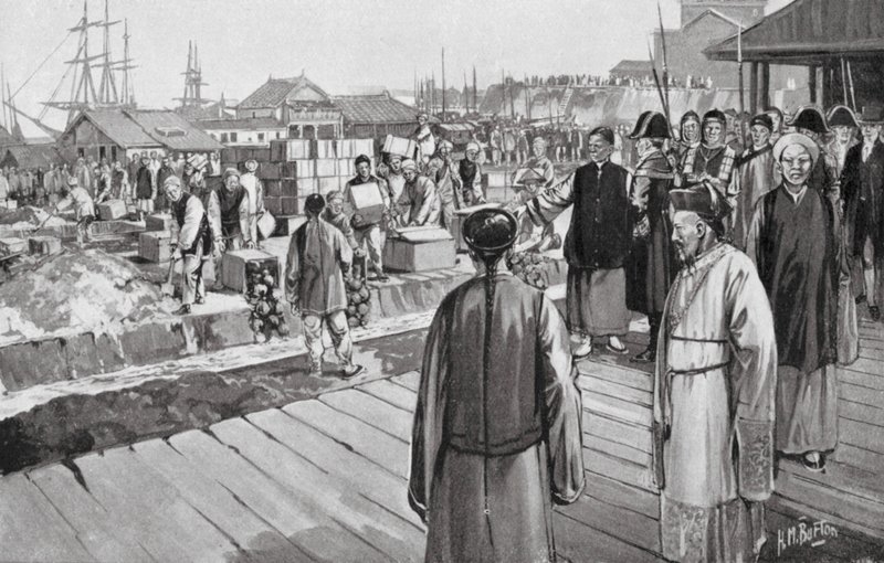 Commissioner Lin destroys Thousands of Chests of Opium by H. M. (after) Burton