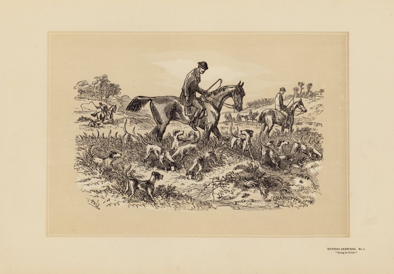 Hunting Sketches, No 1, Going to Cover by Hablot Knight (1815 92) Browne