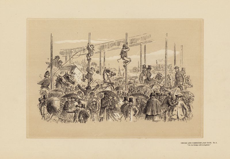 Oxford and Cambridge Boat Race, No 3, On the Bridge by Hablot Knight (1815 92) Browne
