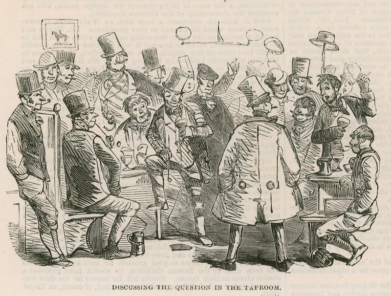 The Great Cab Strike: Discussing the Question in the Taproom by Hablot Knight Browne