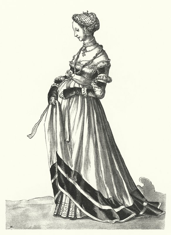 Costume of a Woman of Basel by Hans (after) Holbein the Younger