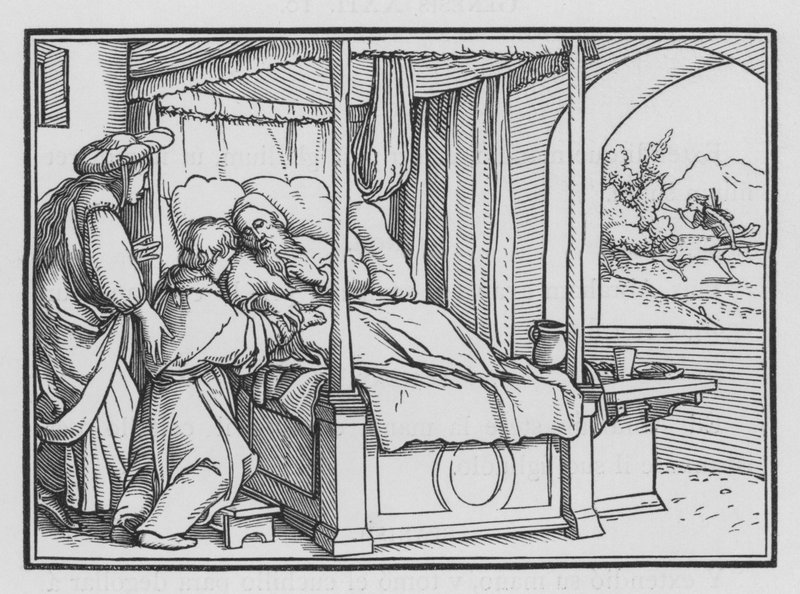 Jacob Deceives His Father and Obtains the Blessing, Genesis XXVII, 21 by Hans Holbein der Jüngere