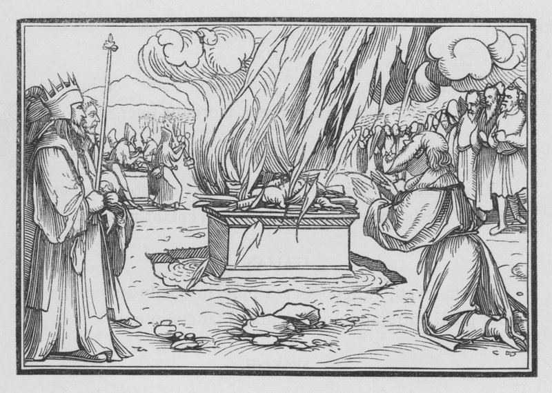 Elijah Praying, is Answered by Fire from Heaven by Hans after Holbein the Younger
