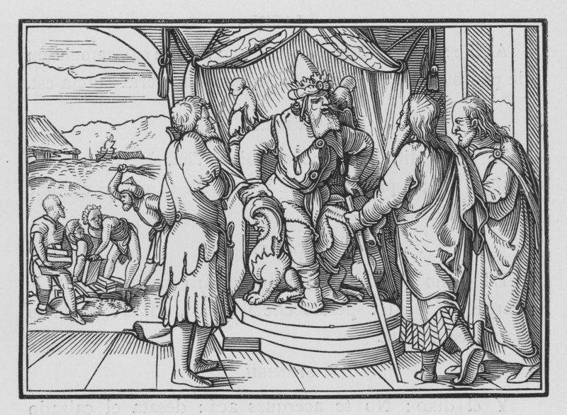 Pharaoh Chides Moses and Aaron for Their Message by Hans after Holbein the Younger