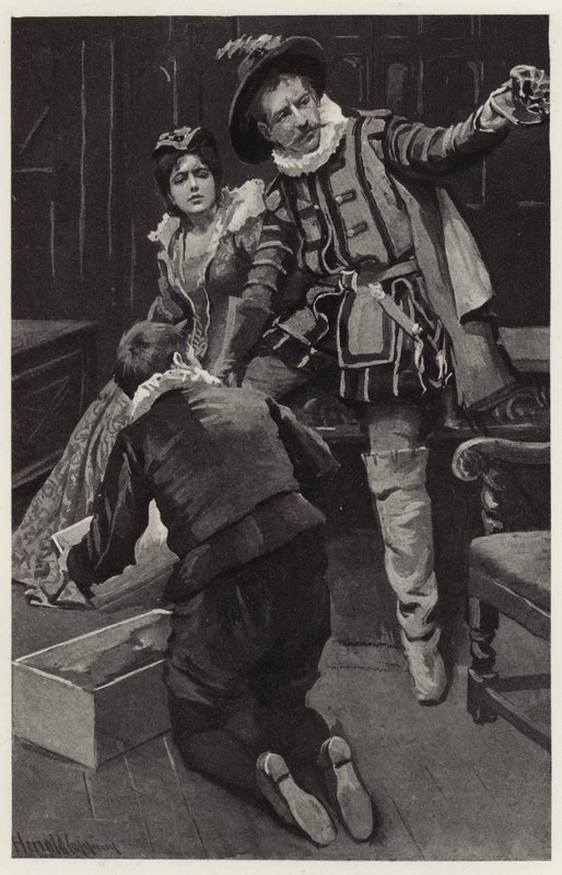 Petruchio began to storm afresh, saying the cap was moulded in a porringer by Harold Copping