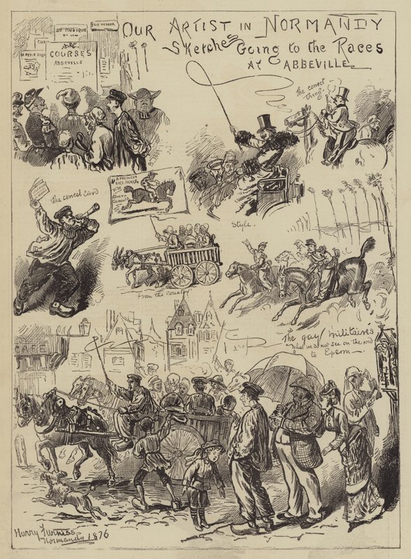 Our Artist in Normandy, Going to the Races at Abbeville by Harry Furniss