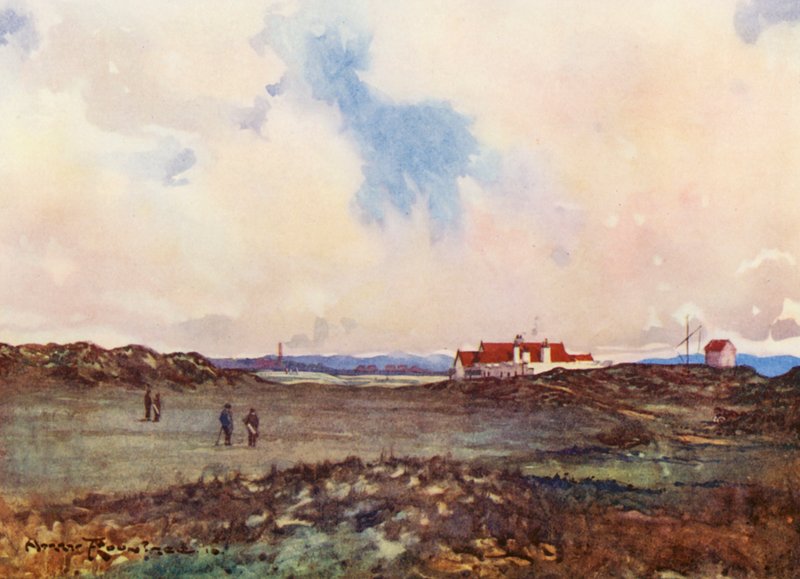 Golf Courses: Portmarnock, the Second Shot at the Eighteenth Hole by Harry (1878-1950) Rountree