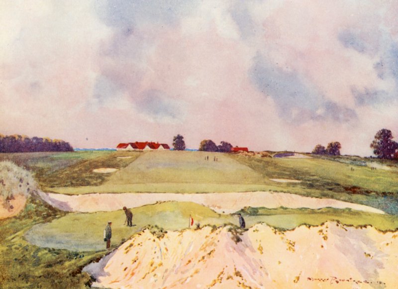 Golf Courses: Sandy Lodge, the First Green, Looking Towards the Club House by Harry (1878-1950) Rountree