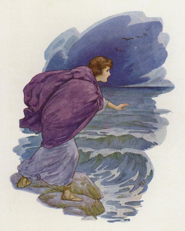 Hero ran down to the beach by Harry George Theaker