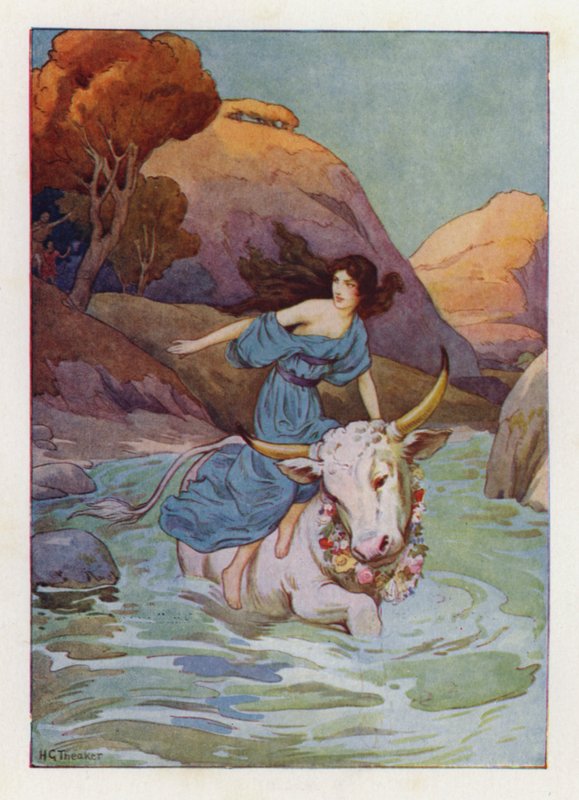 Into the Ocean Jupiter Plunged, and Away He Swam by Harry George Theaker