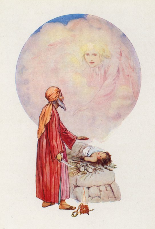 "Lay not thine hand upon the lad" by Harry George Theaker