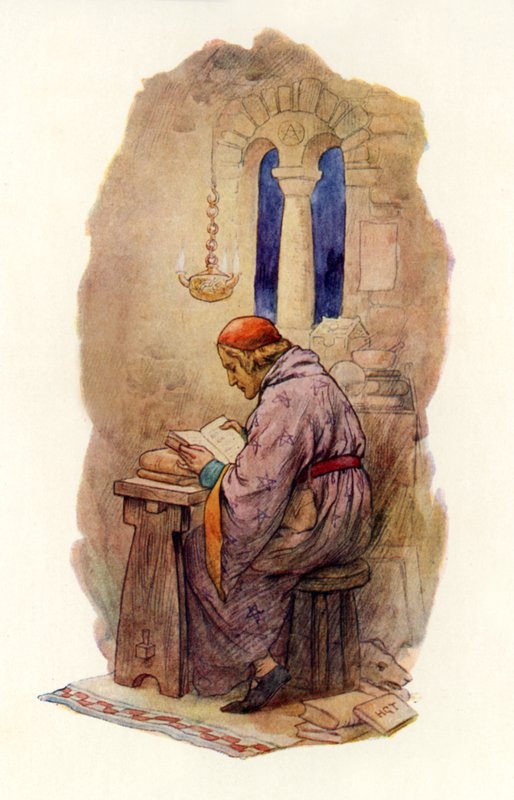 Merlin reading by Harry George Theaker