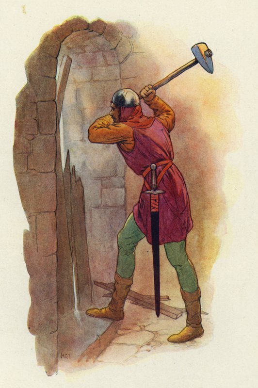 The hammer swung again, and with a second crashing blow burst them a way out by Harry George Theaker