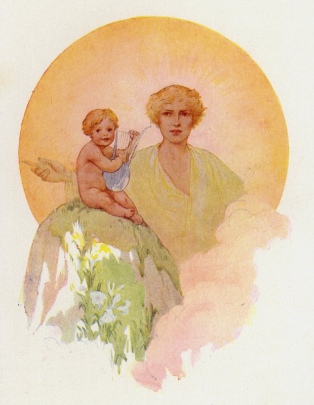 The wonderful baby struck the silver strings by Harry George Theaker