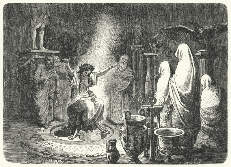 Pythia, High Priestess of the Temple of Apollo at Delphi by Heinrich Leutemann