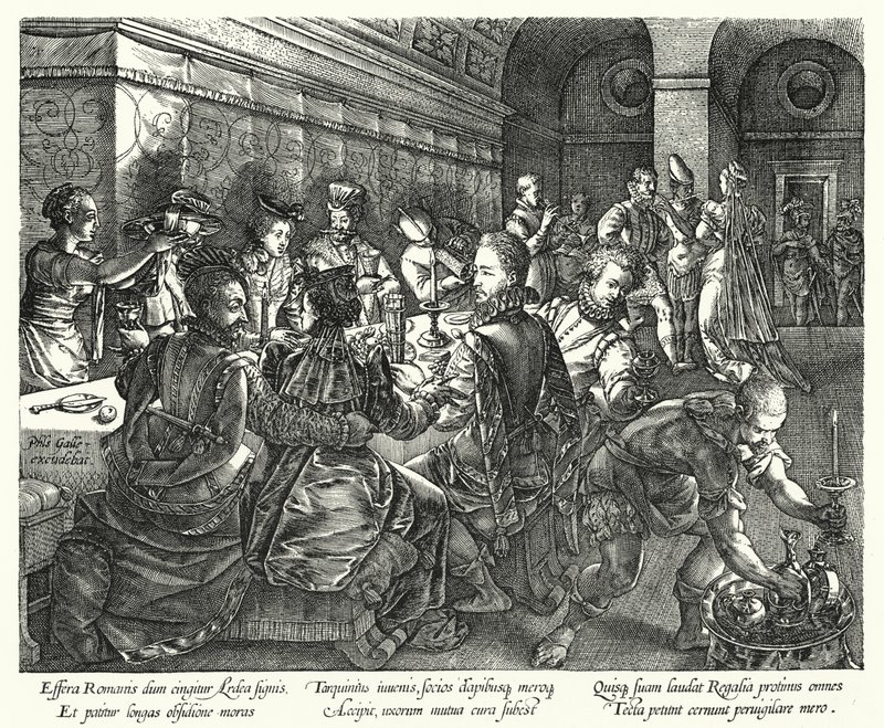 The Banquet at the House of Tarquinius by Hendrik (after) Goltzius