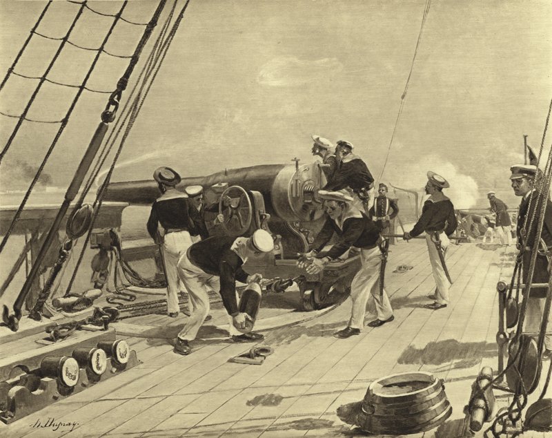 Bombardment of Alexandria, 1882 by Henri Louis Dupray