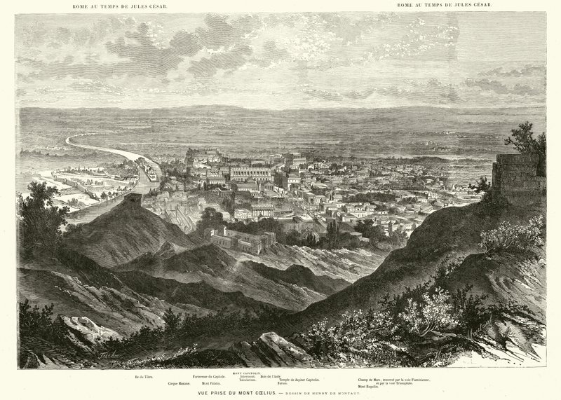 Rome viewed from the Caelian Hill in the time of Julius Caesar by Henri de (after) Montaut