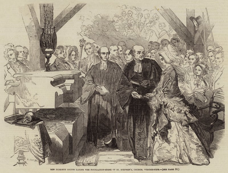 Miss Burdett Coutts laying the Foundation-Stone of St Stephen