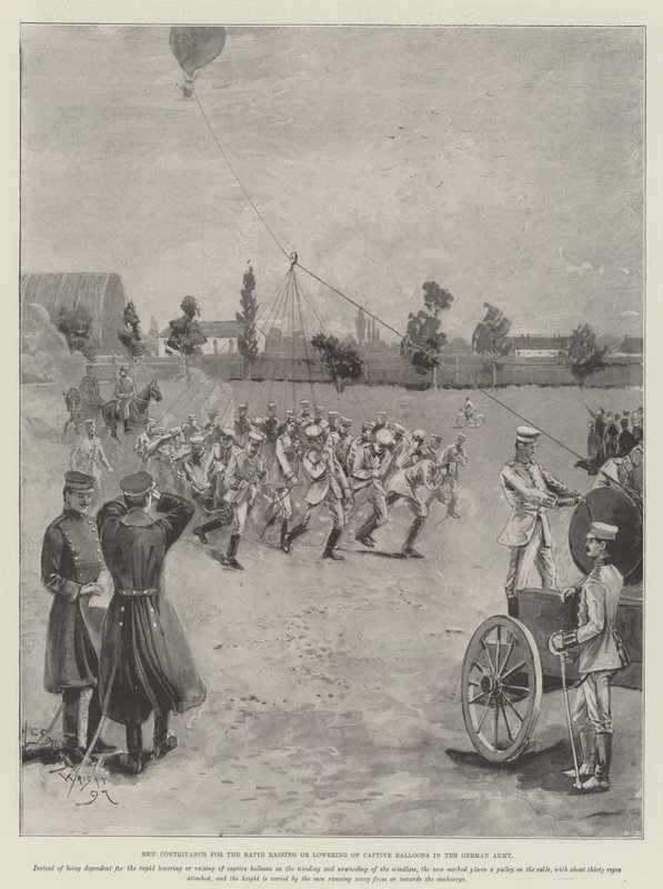 New Contrivance for the Rapid Raising or Lowering of Captive Balloons in the German Army by Henry Charles Seppings Wright