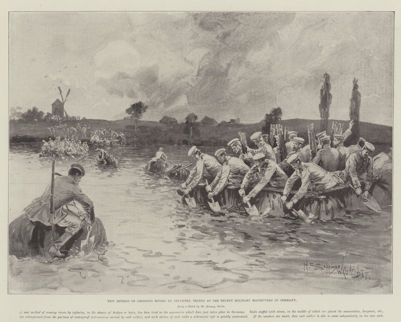 New Method of Crossing Rivers by Infantry, Tested at the Recent Military Manoeuvres in Germany by Henry Charles Seppings Wright