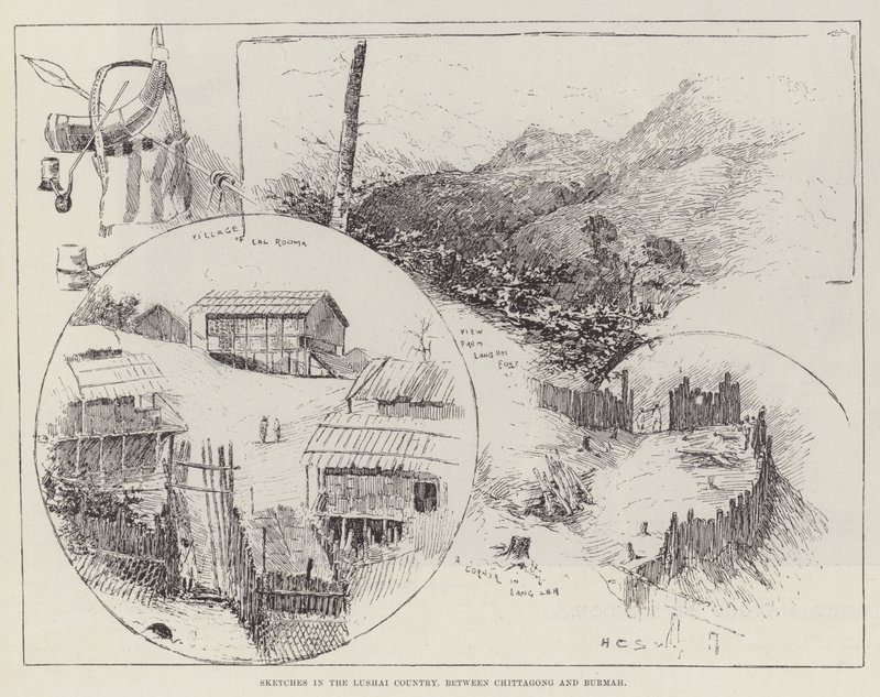 Sketches in the Lushai Country, between Chittagong and Burmah by Henry Charles Seppings Wright