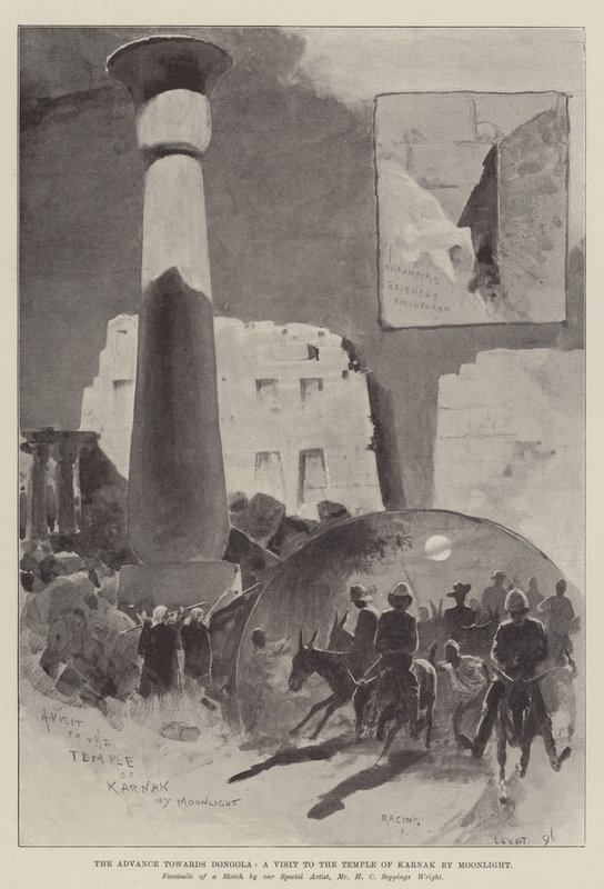 The Advance towards Dongola, a Visit to the Temple of Karnak by Moonlight by Henry Charles Seppings Wright