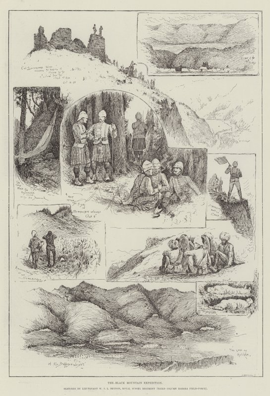 The Black Mountain Expedition (engraving) by Henry Charles Seppings Wright