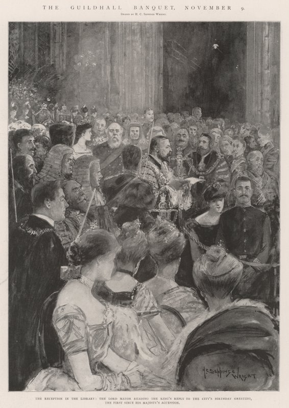 The Guildhall Banquet, 9 November by Henry Charles Seppings Wright