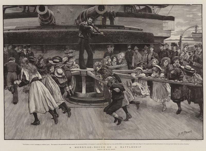 A Merry-go-Round on a Battleship by Henry Marriott Paget
