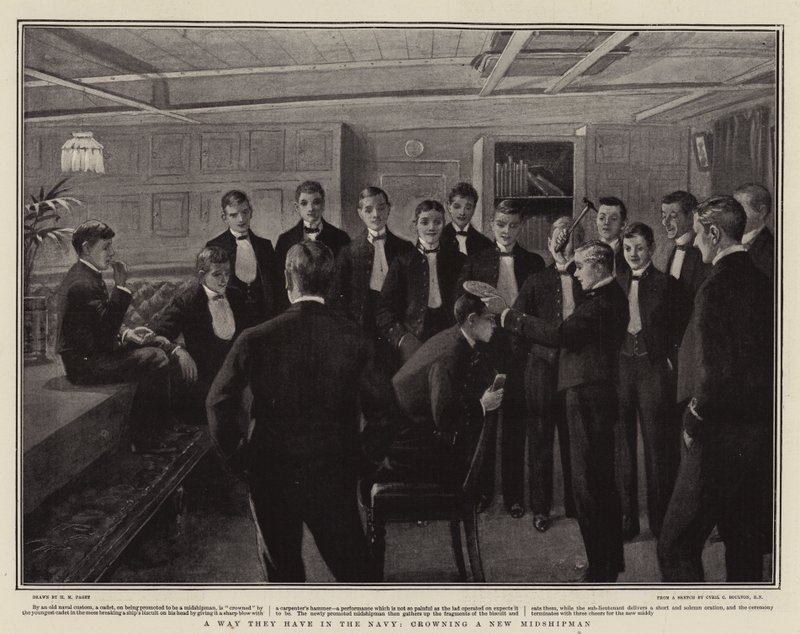 A Way They Have in the Navy, Crowning a New Midshipman by Henry Marriott Paget
