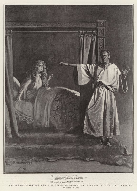 Mr Forbes Robertson and Miss Gertrude Elliott in Othello at the Lyric Theatre by Henry Marriott Paget