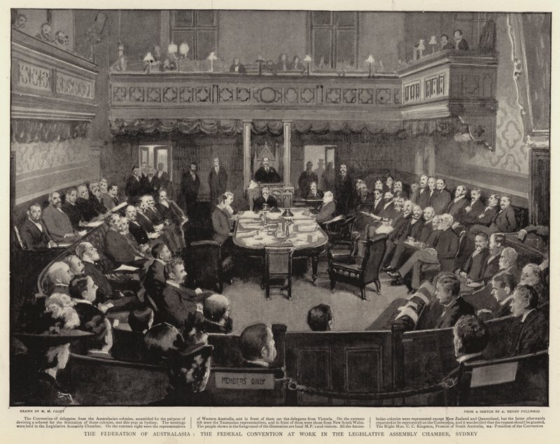 The Federation of Australasia, the Federal Convention at Work in the Legislative Assembly Chamber, Sydney by Henry Marriott Paget