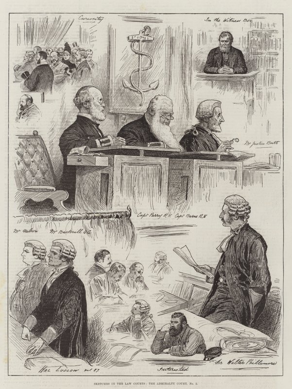 Sketches in the Law Courts, the Admiralty Court, No 2 by Henry Stephen Ludlow