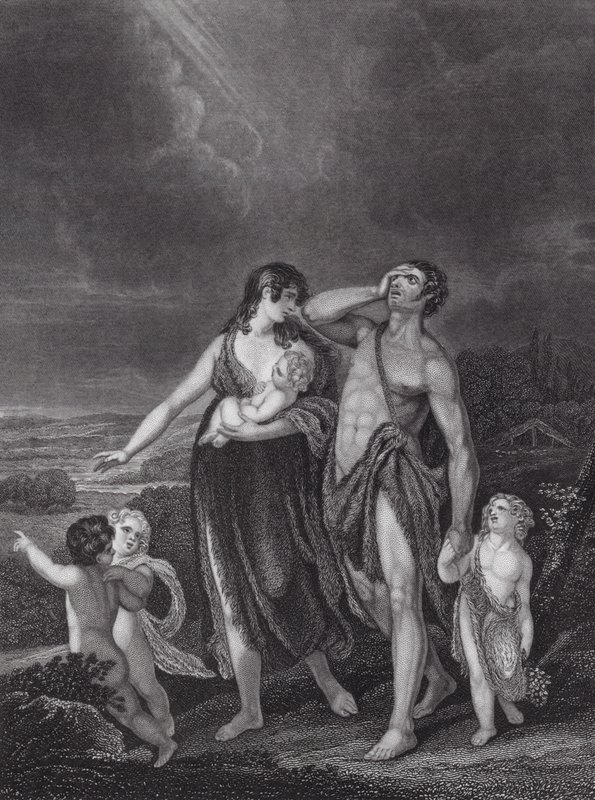 The Departure of Cain, Genesis, Ch 4, v 16 by Henry (after) Singleton