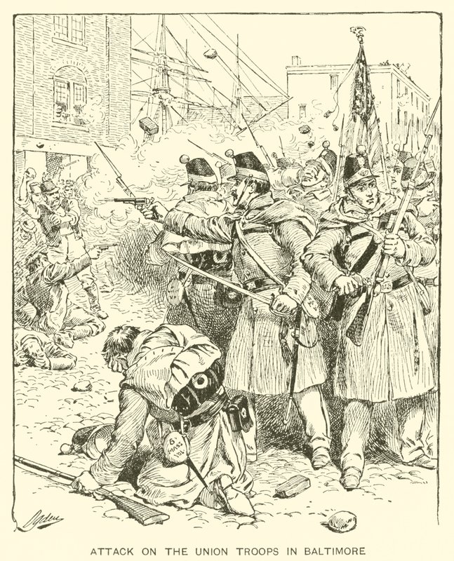 Attack on the Union Troops in Baltimore by Henry Alexander (after) Ogden